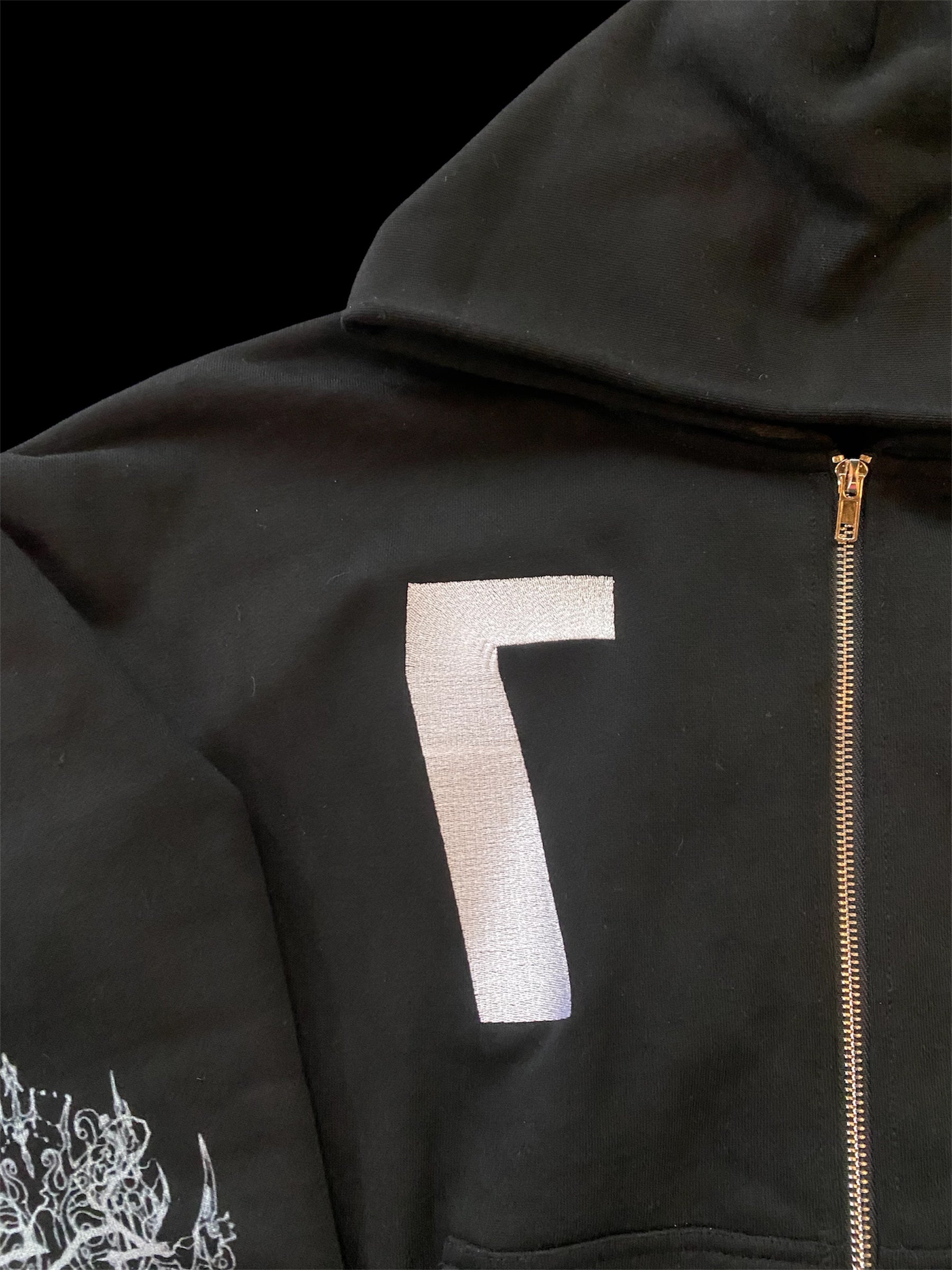 Black Metal Zip Hoodie