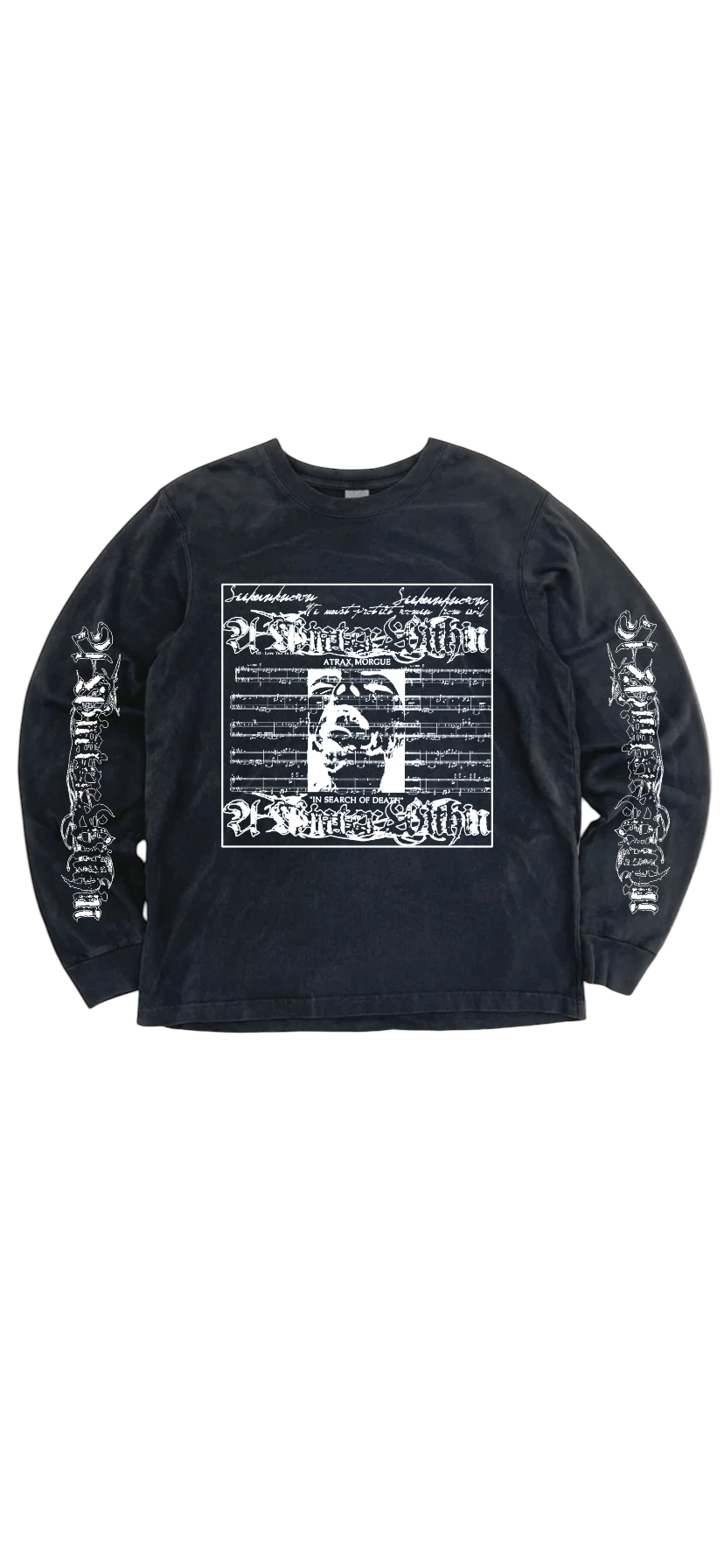 SEEKUNKNOWN THOUGHTS LONG SLEEVE BLACK TEE