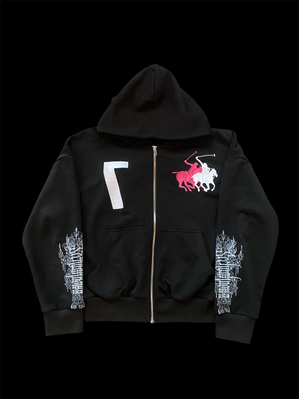 Black Metal Zip Hoodie