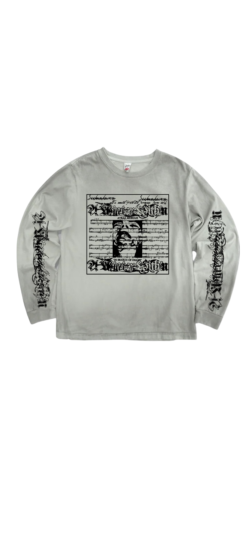 SEEKUNKNOWN THOUGHTS WHITE LONG SLEEVE TEE